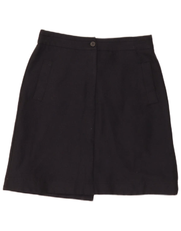 Mauro Grifoni Damen Minirock IT 44 Medium W30 Marineblaue Wolle