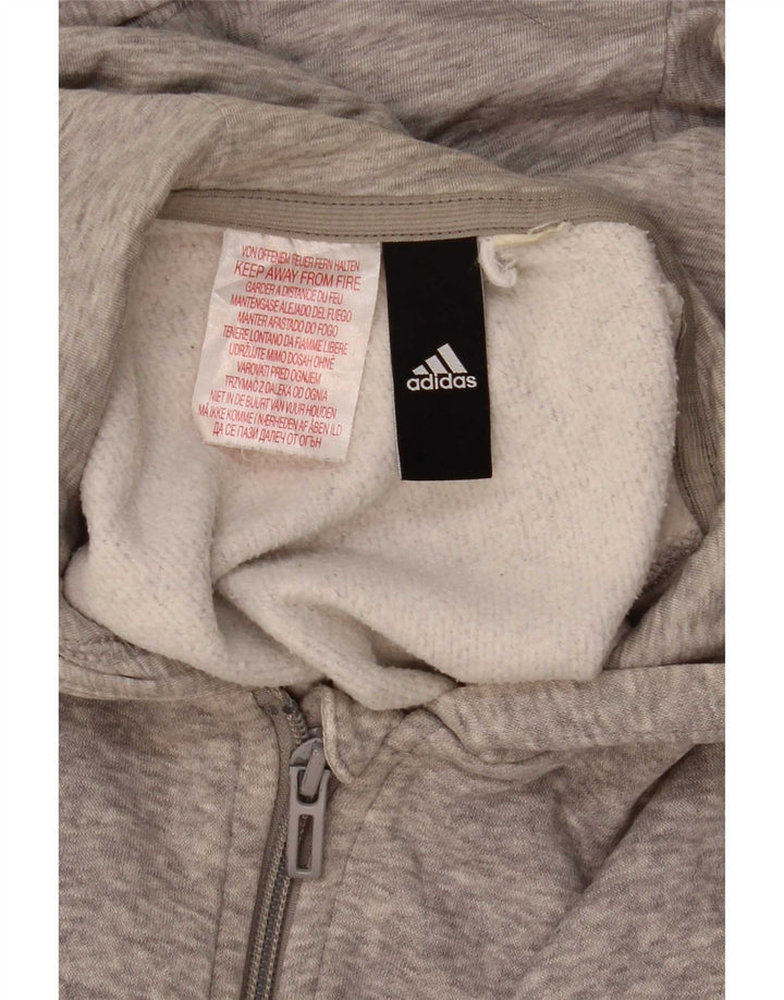 Adidas Herren-Kapuzenpullover mit Reißverschluss, mittelgrau meliert