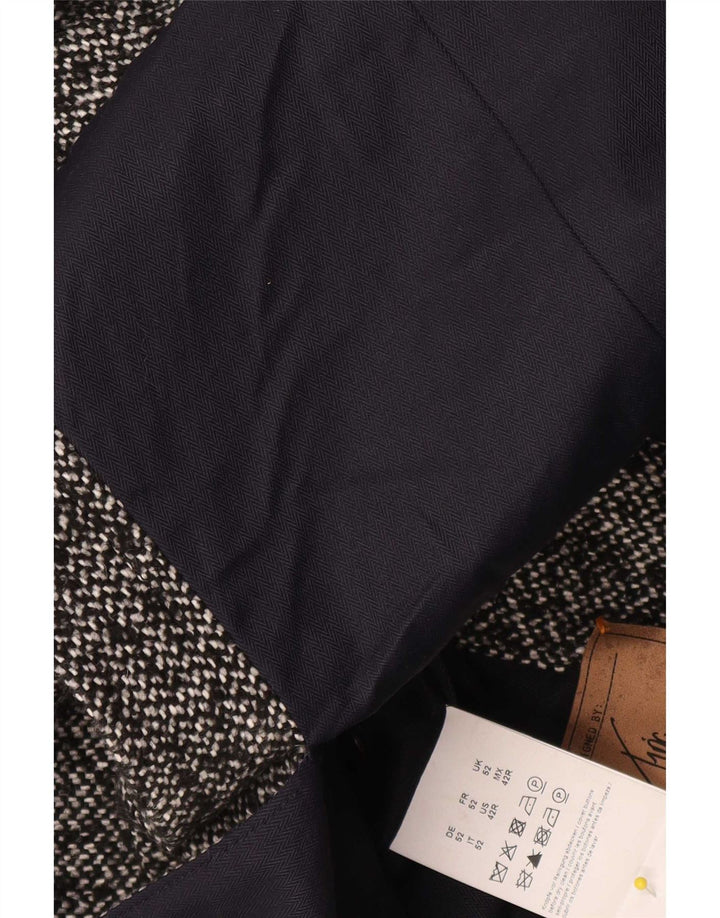 Hugo Boss Herrenmantel UK 52 XL Grau geflecktes Polyacryl