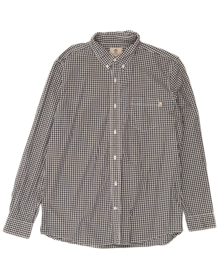 Timberland Herren-Hemd mit normaler Passform, große marineblaue Gingham-Baumwolle