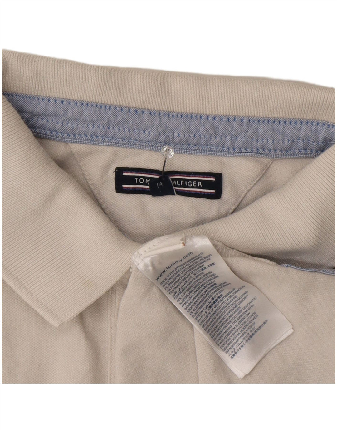 Tommy Hilfiger Poloshirt für Jungen, 13–14 Jahre, weiße Baumwolle