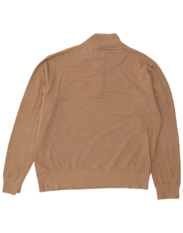 Gant Herren-Pullover mit Reißverschluss am Hals, 3XL, beige Baumwolle