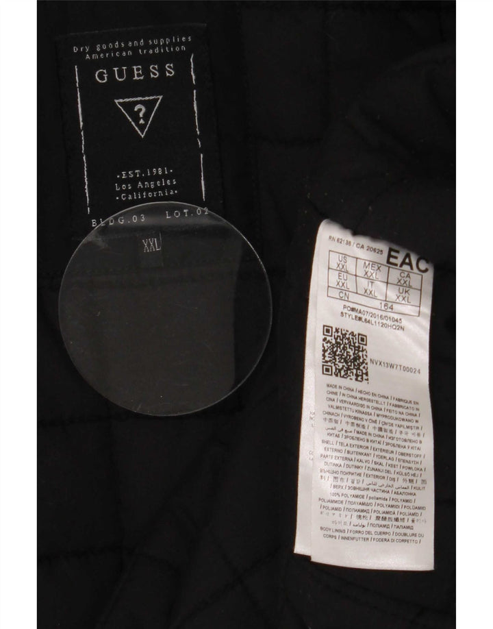 Guess Parka-Jacke mit Kapuze für Jungen, 13–14 Jahre, 2XL, Schwarz, Polyamid