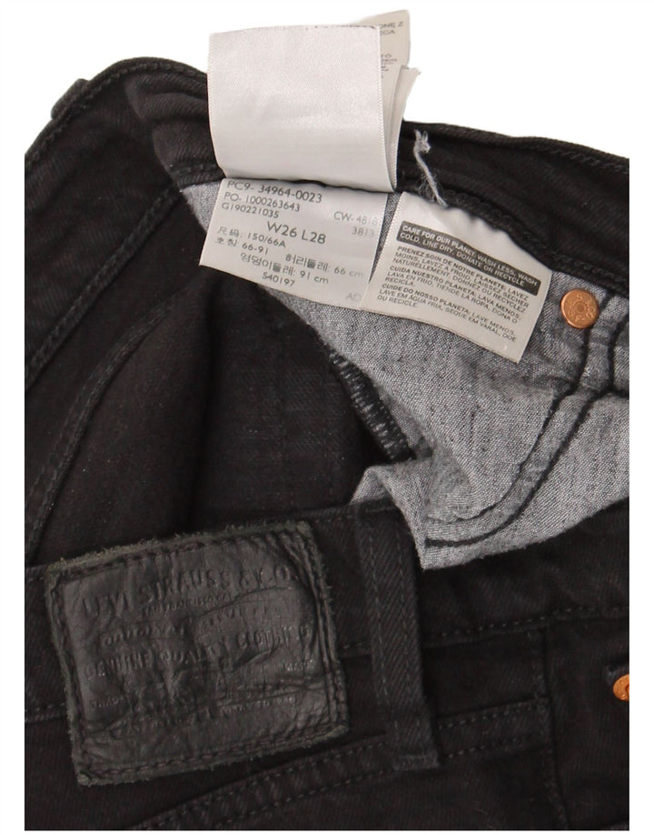 Levi's Damen Wedgie Straight Jeans W26 L28 Schwarze Baumwolle