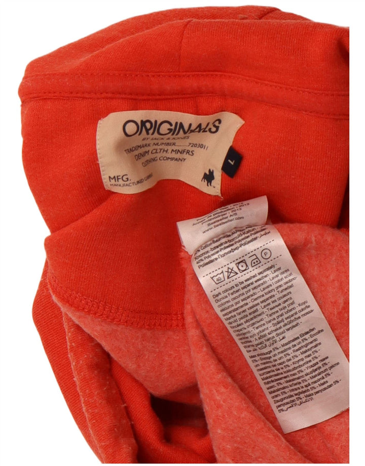 JACK & JONES Herren-Sweatshirt mit Rollkragen, groß, Baumwolle, Orange