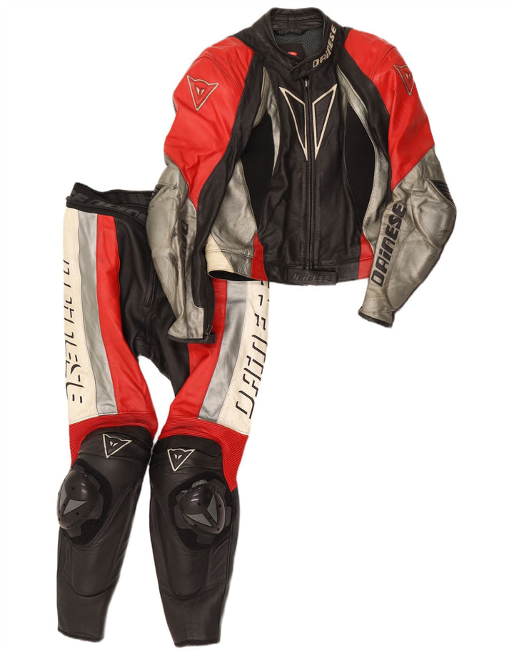 Dainese Herren-Grafik-2-teiliges Set, Größe 50, klein, W34, L28, schwarzer Biker