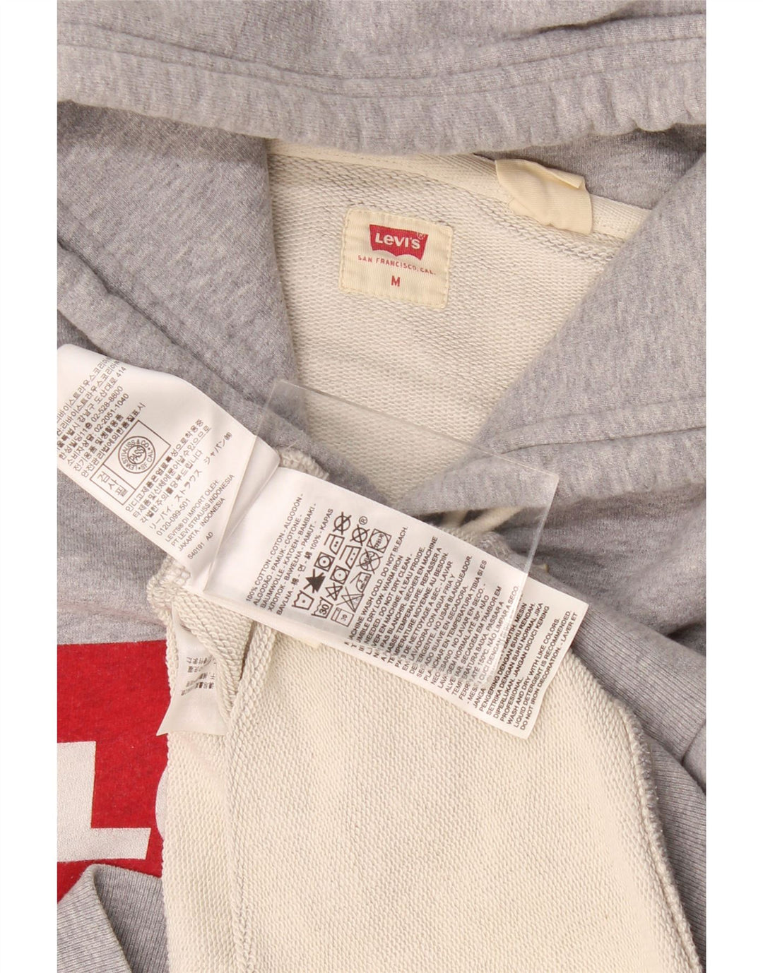 Levi's Herren-Kapuzenpullover mit Grafik, mittelgrau gesprenkelte Baumwolle