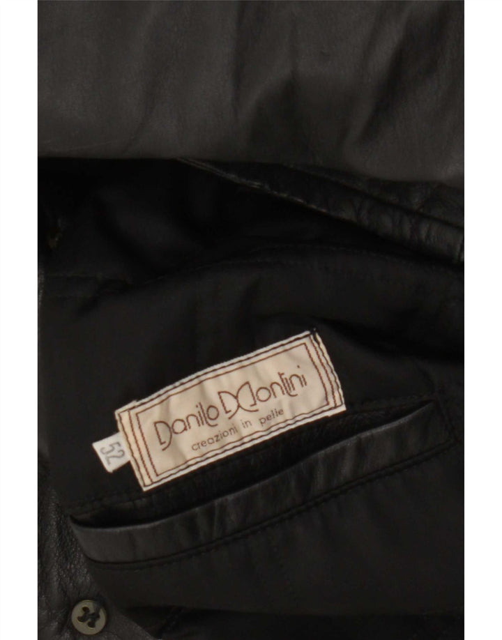 Vintage Herren Lederjacke IT 52 XL Schwarz