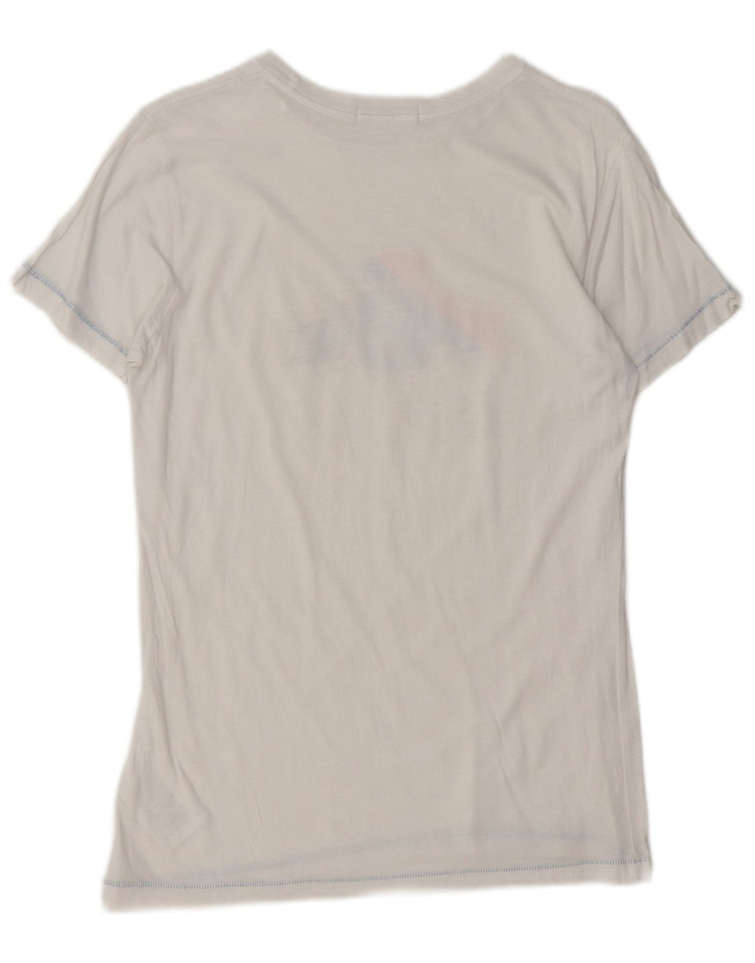 REPLAY Damen-T-Shirt mit Grafik, UK 12, mittelweiße Baumwolle