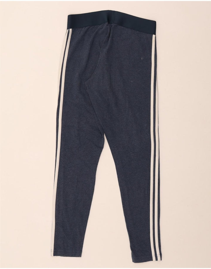 Adidas Damen Leggings UK 12/14 Medium Marineblau Baumwolle