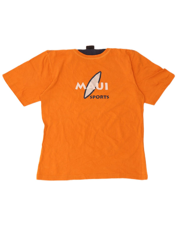 Maui and Sons Damen Grafik-T-Shirt Top UK 10 Small Orange Baumwolle