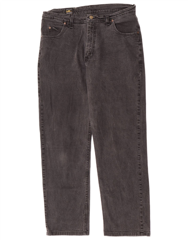 Lee Herren Brooklyn Straight Jeans W36 L30 Graue Baumwolle