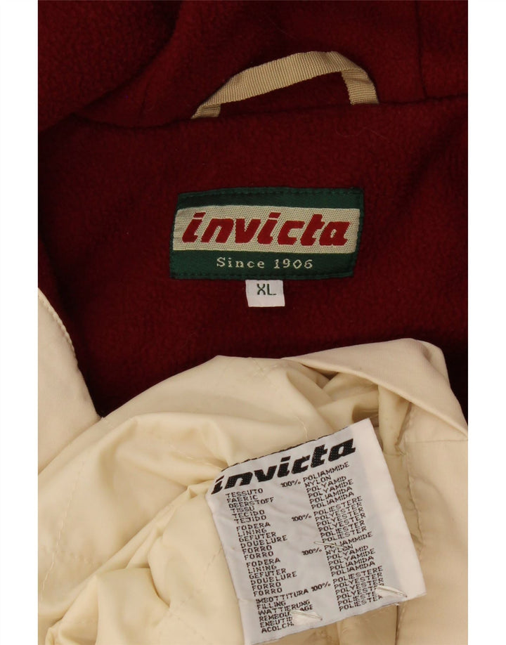INVICTA Womens Hooded Windbreaker Coat UK 18 XL Off White Polyamide
