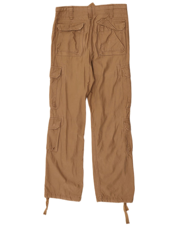 Vintage Herren Straight Cargo Hose Klein W29 L32 Braune Baumwolle