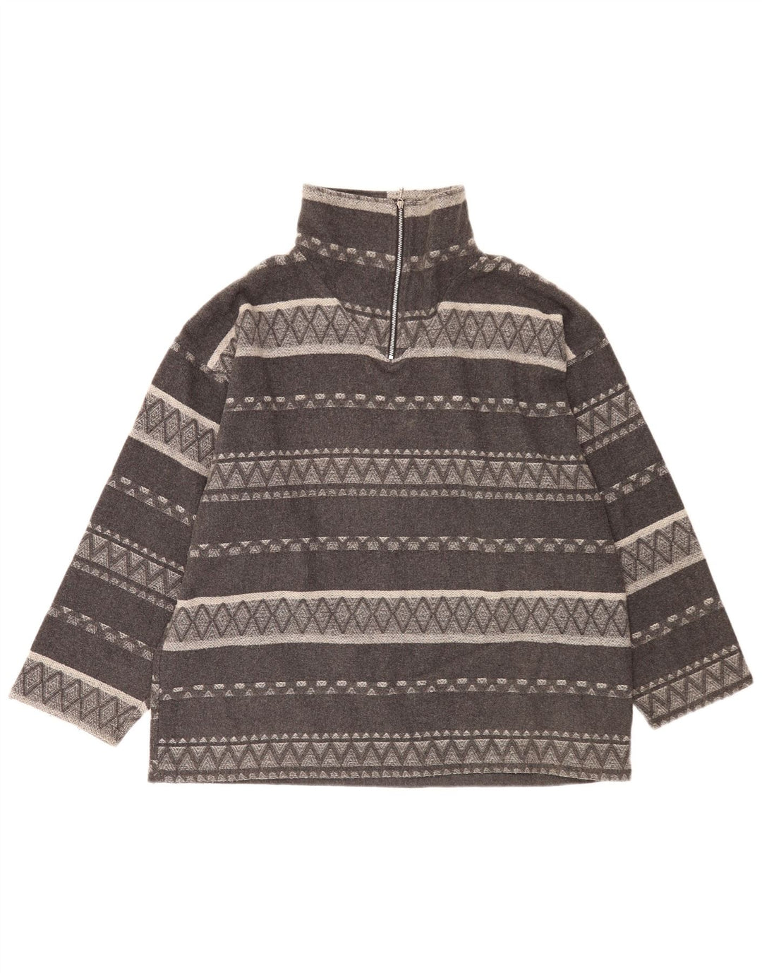 Avanti Herren-Sweatshirt mit Reißverschluss, übergroß, mittelgrau, geometrisch