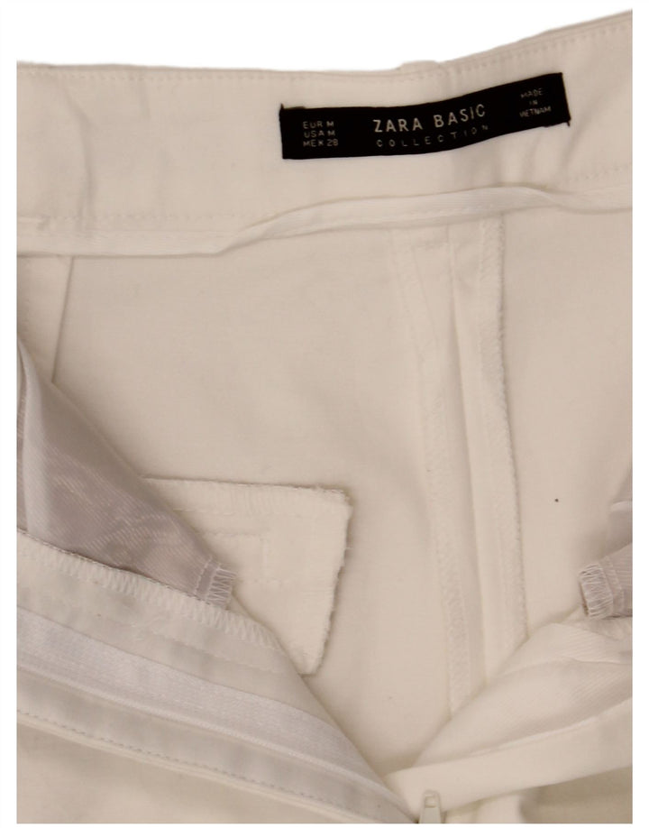 Zara Damen-Chinoshorts mit hoher Taille, mittelgroß, W28, Weiß