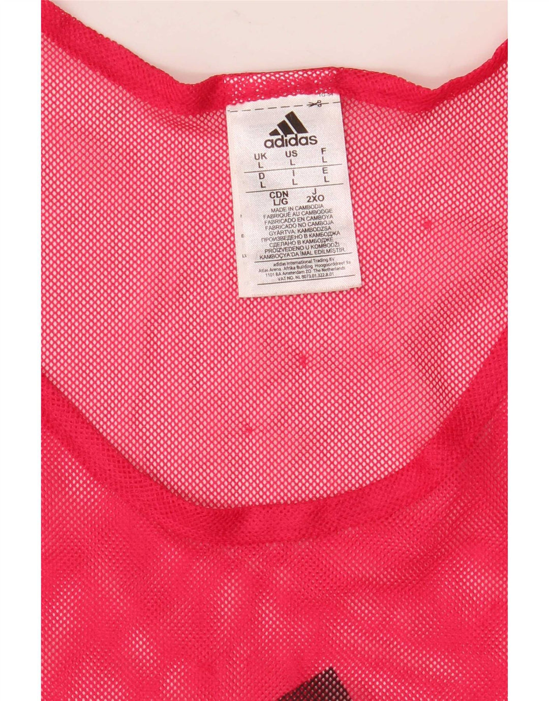 Adidas Herren durchsichtiges Grafik-Weste-Oberteil, groß, rosa, Polyester