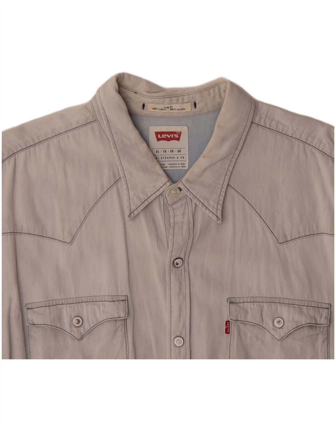 LEVI'S Herren Slim Fit Hemd XL Blau Baumwolle