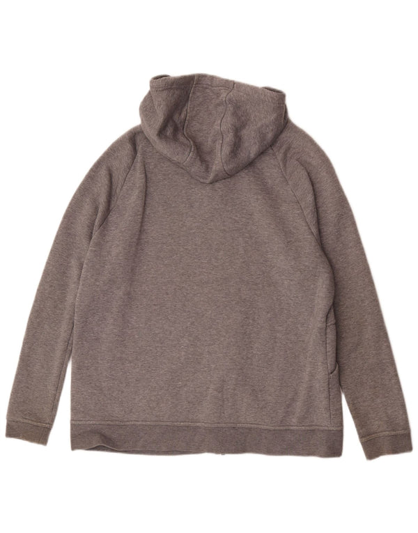Nike Damen Zip Hoodie Pullover UK 16 Große graue Baumwolle
