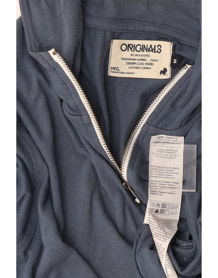 Jack & Jones Herren-Kapuzenpullover mit Reißverschluss, mittelblaue Baumwolle