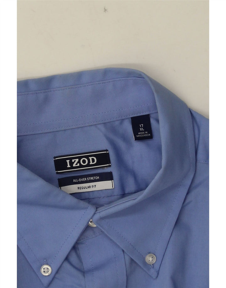 IZOD Herren-Hemd, kurzärmelig, normale Passform, Größe 17, XL, Blau