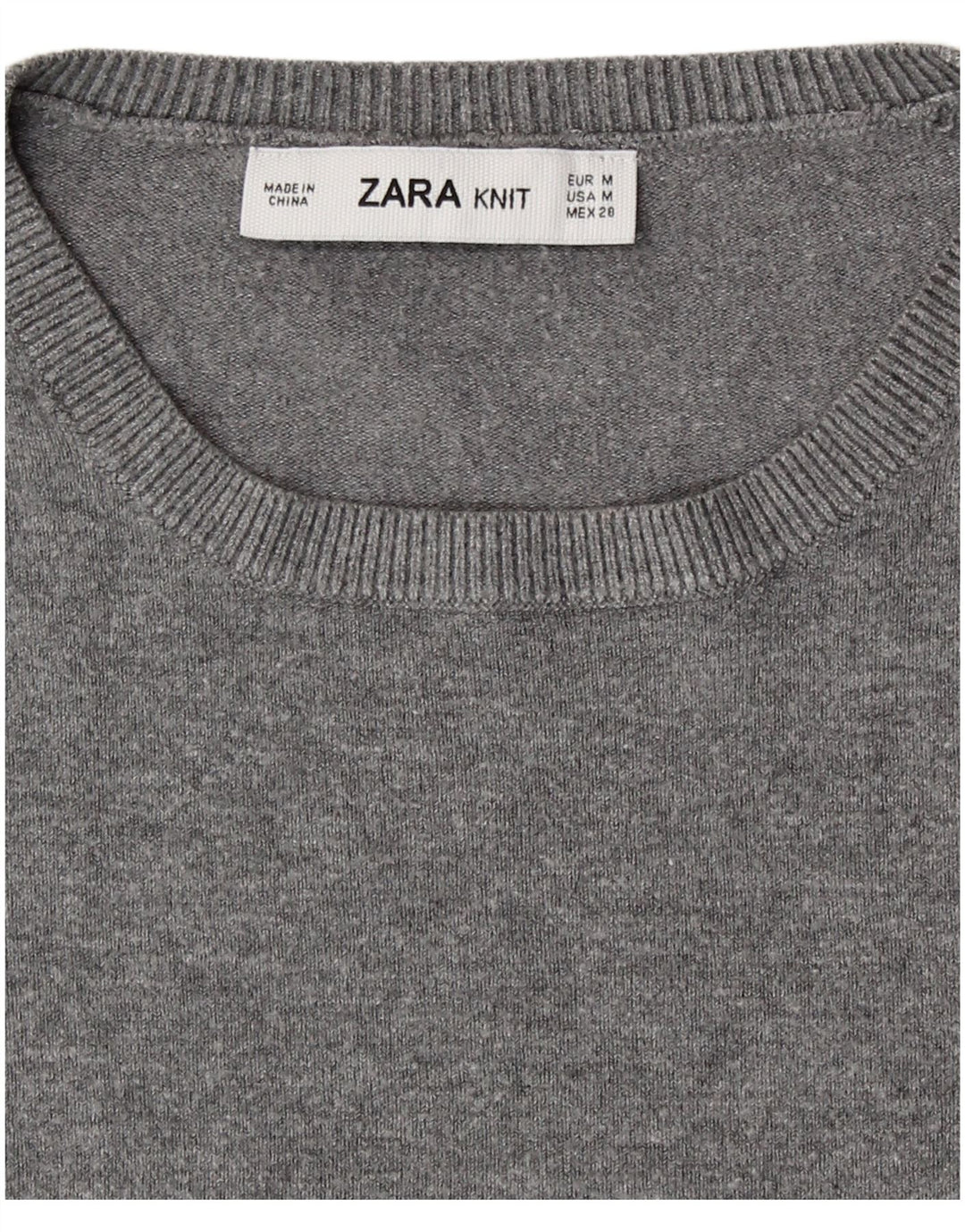 Zara Damen-Pullover mit Rundhalsausschnitt, Gr. 12, Mittelgrau