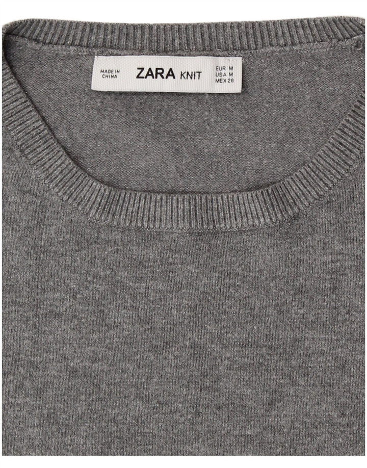 Zara Damen-Pullover mit Rundhalsausschnitt, Gr. 12, Mittelgrau
