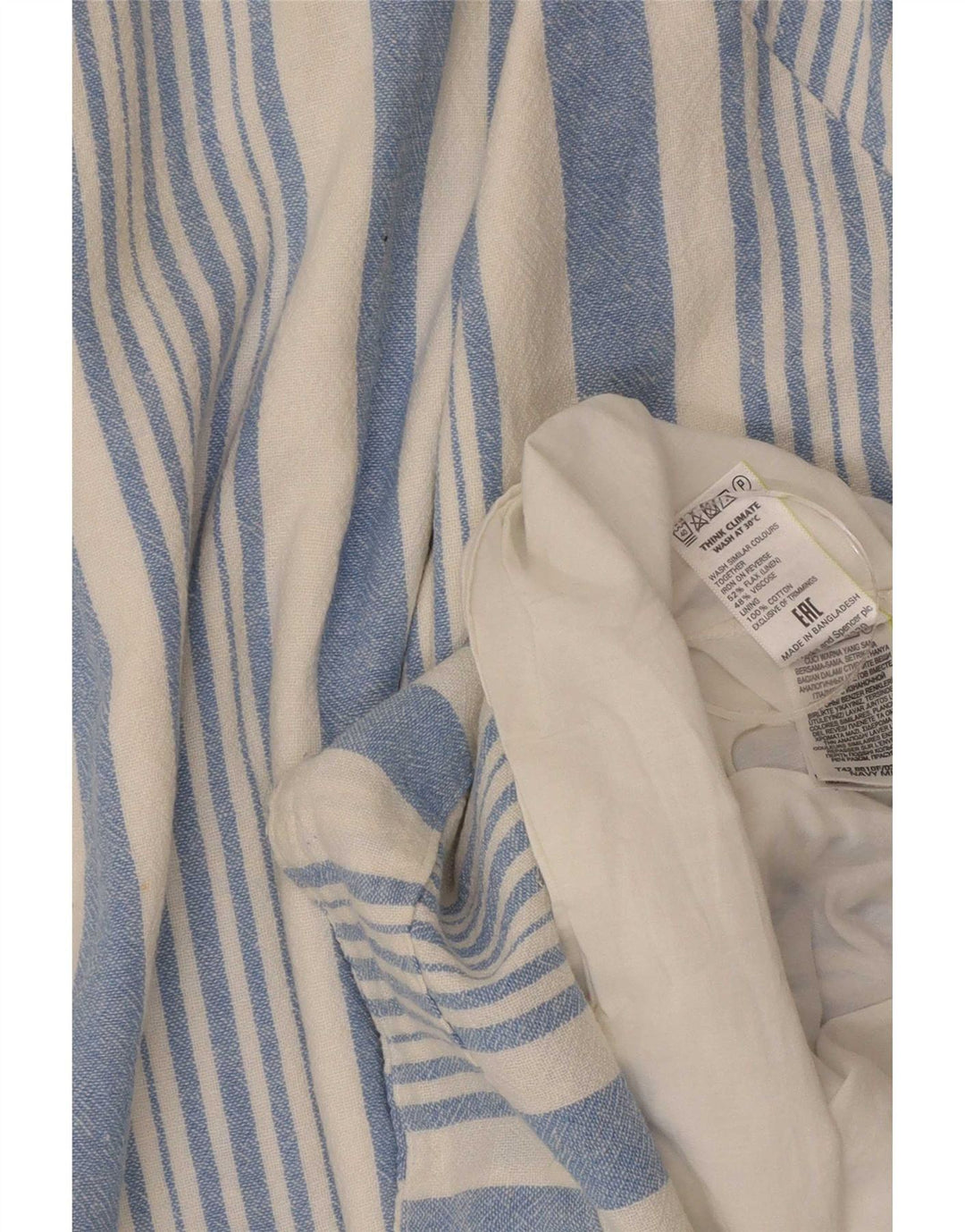 Marks & Spencer Damen ärmelloses Basic-Kleid UK 16 Large Blau gestreift