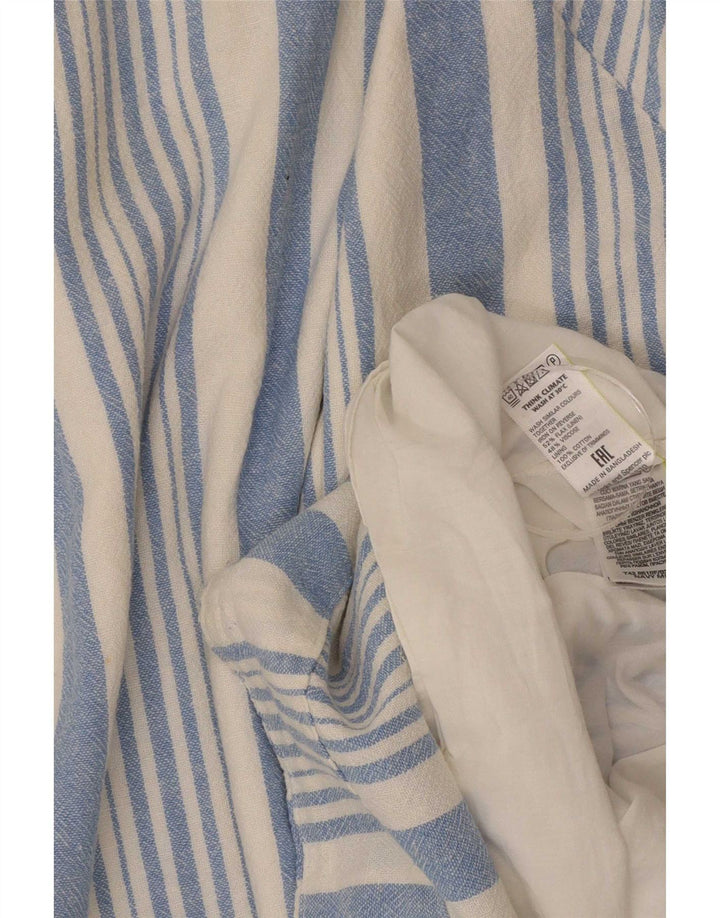 Marks & Spencer Damen ärmelloses Basic-Kleid UK 16 Large Blau gestreift