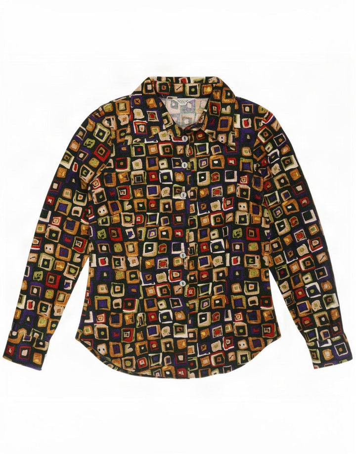 Piu & Womens Shirt UK 12 Medium Mehrfarbig Geometrisch