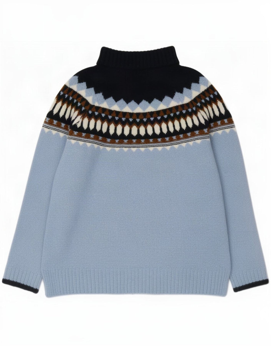 Marks & Spencer Rollkragenpullover für Damen, UK 14, mittelblau, geometrisch