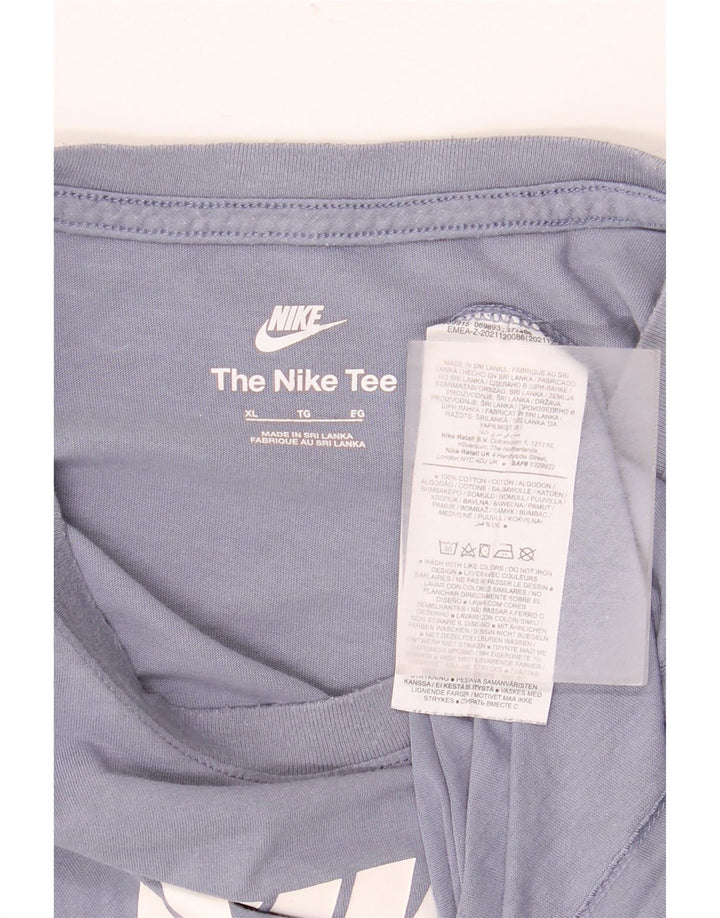 Nike Herren Grafik T-Shirt Top XL Blau Baumwolle