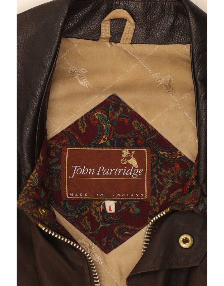 John Partridge Herrenjacke aus gewachster Baumwolle, Größe 40, Braun