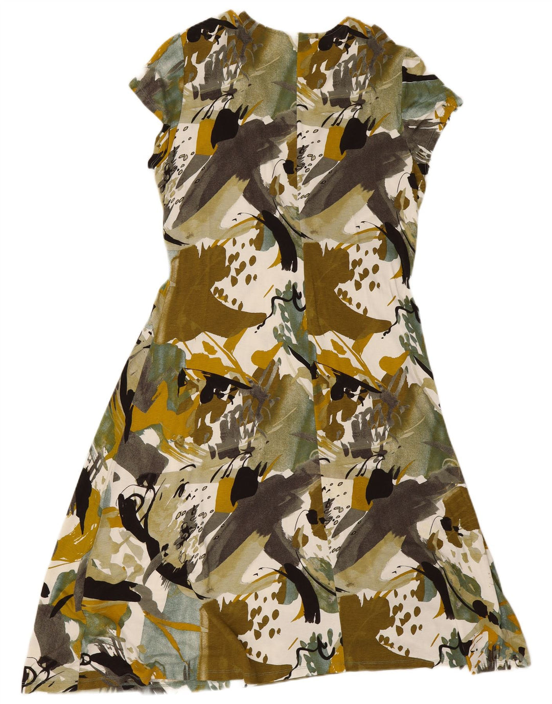 Wallis Damen-Kleid mit abstraktem Muster, A-Linie, Gr. 42, Größe L, grüne Viskose