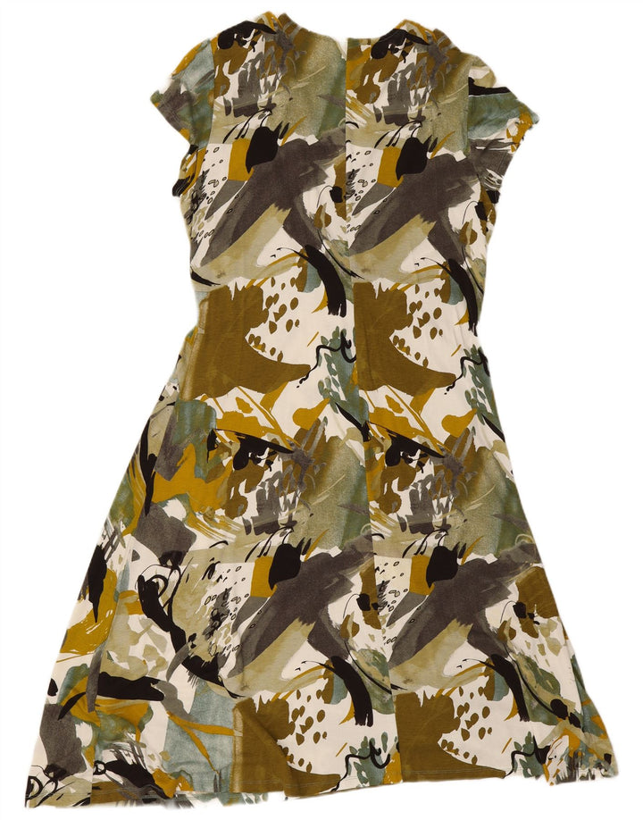 Wallis Damen-Kleid mit abstraktem Muster, A-Linie, Gr. 42, Größe L, grüne Viskose