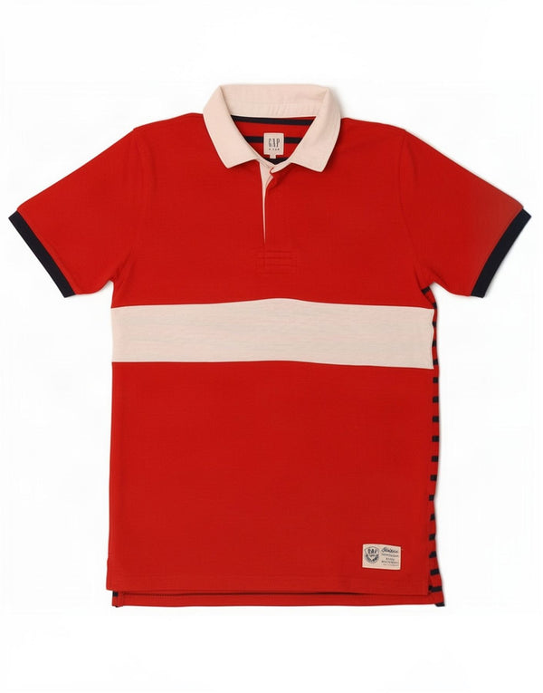 Gap Rugby-Poloshirt für Jungen, 13–14 Jahre, 2XL, rote Farbblock-Baumwolle