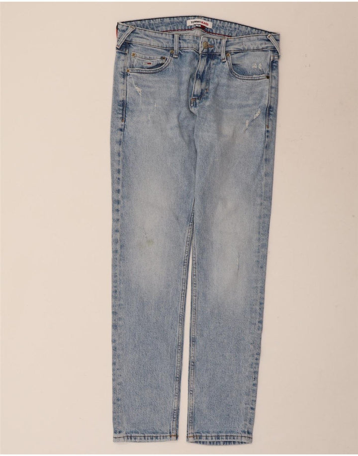 TOMMY HILFIGER Herren Distressed Slim Jeans W30 L32 Blaue Baumwolle