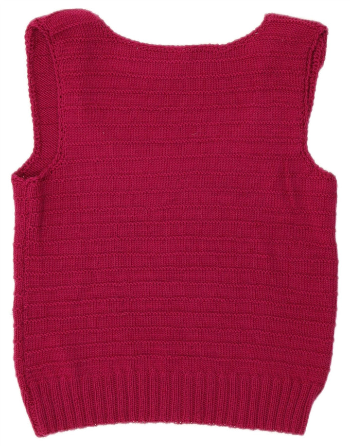 Vintage Damen Weste Tank Top UK 14 Mittelrosa