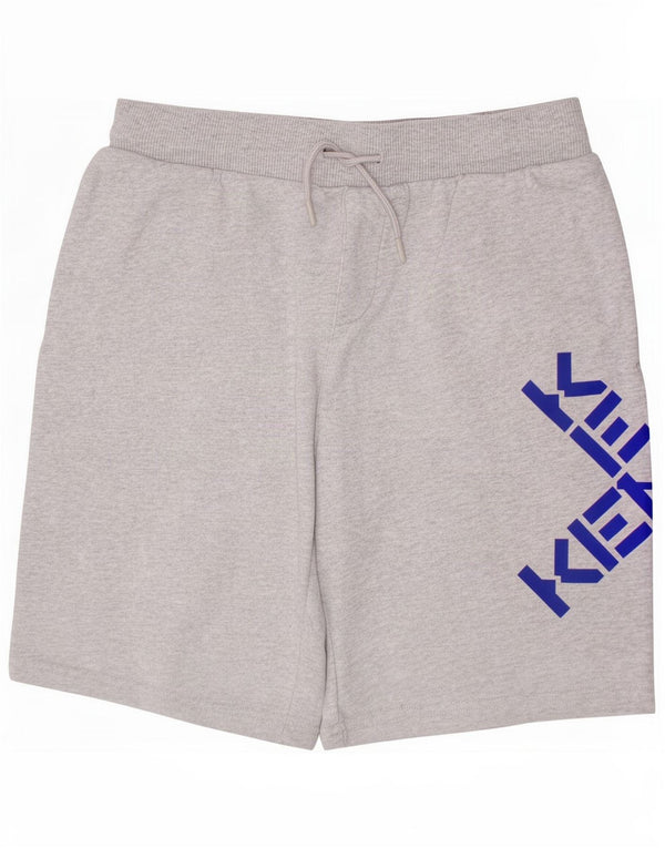 Kenzo Jungen-Sportshorts mit Grafik, 11–12 Jahre, grau gefleckte Baumwolle