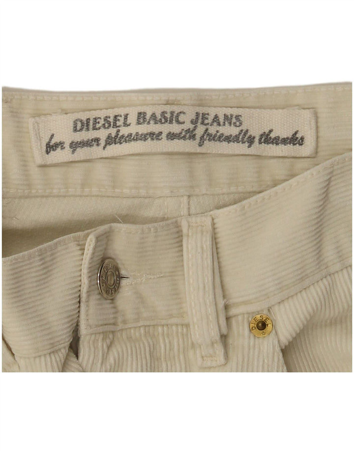 DIESEL Womens Straight Corduroy Trousers W32 L30 Off White
