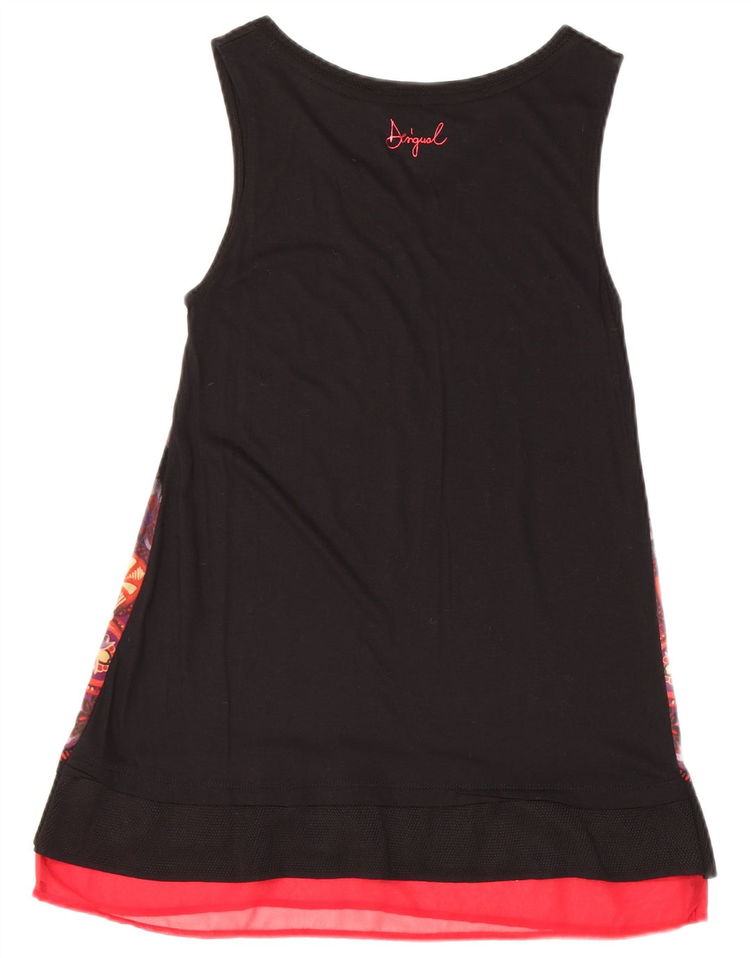 Desigual Womens Abstract Pattern Ärmelloses Tunika-Top UK 6 XS Schwarz