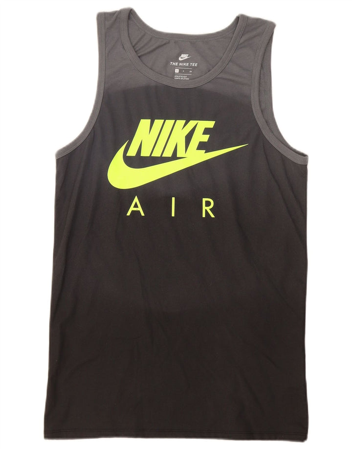 Nike Herren-Weste mit sportlichem Schnitt und Grafik, Größe S, Schwarz, Farbblock-Polyester