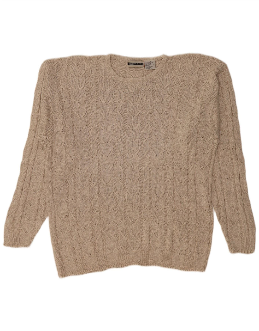 RETREAT Herren-Pullover mit Rundhalsausschnitt, groß, beige Baumwolle