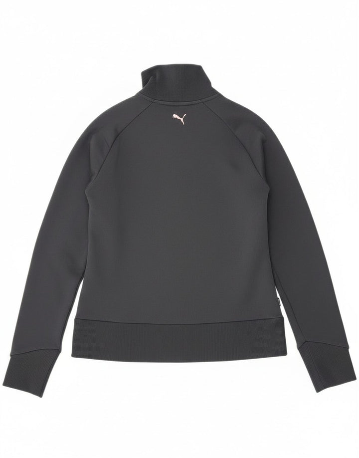Puma Womens Graphic Trainingsanzug Top Jacke UK 14 Mittelgrau Farbblock