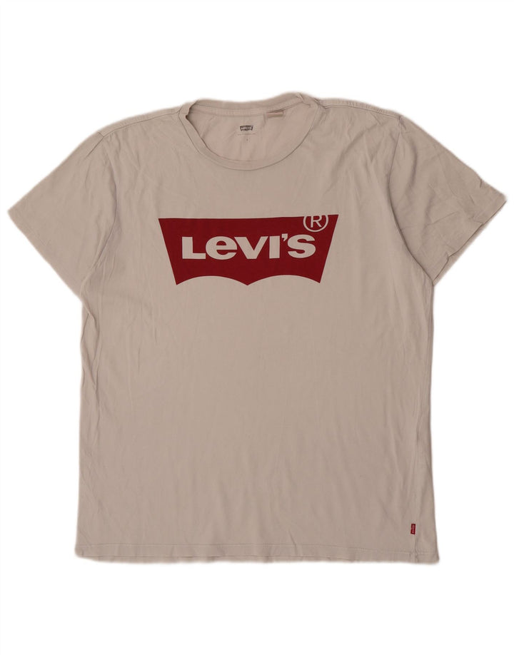 Levi's Herren-T-Shirt mit Grafik, Größe L, Weiß