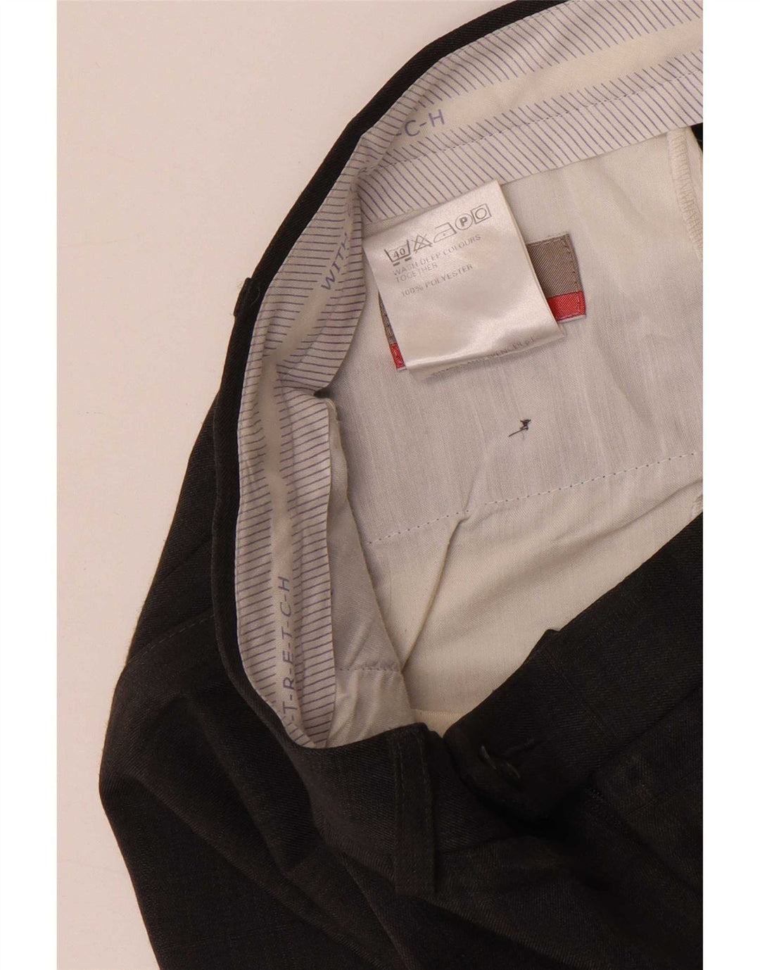 Marks & Spencer Herren-Anzughose mit Pegged-Anzug, W34 L33, graues Polyester