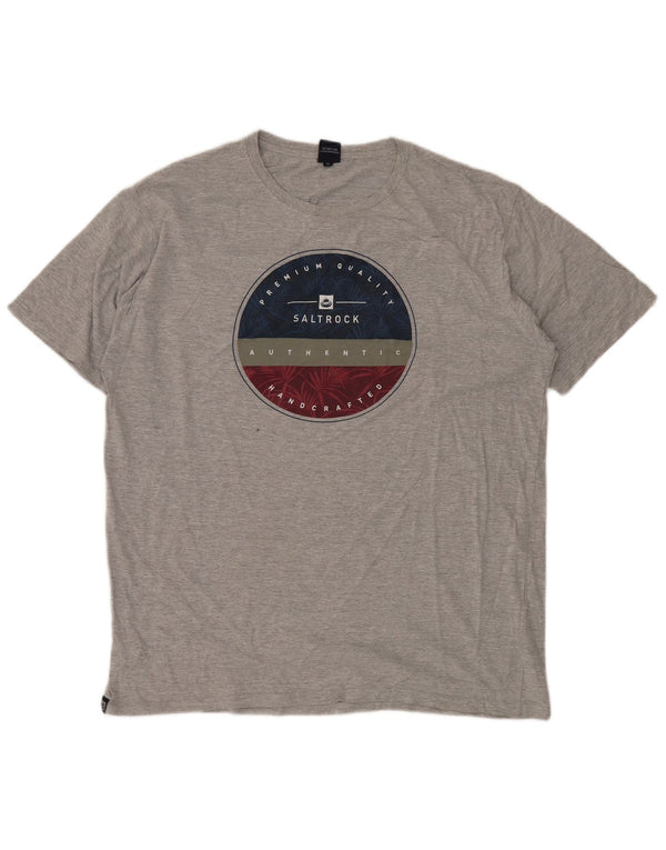 SALTROCK Herren Grafik T-Shirt Top XL Grau Baumwolle