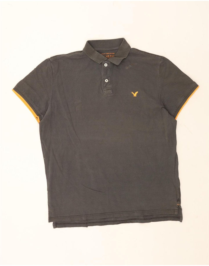 AMERICAN EAGLE Herren Poloshirt XL Grau Baumwolle
