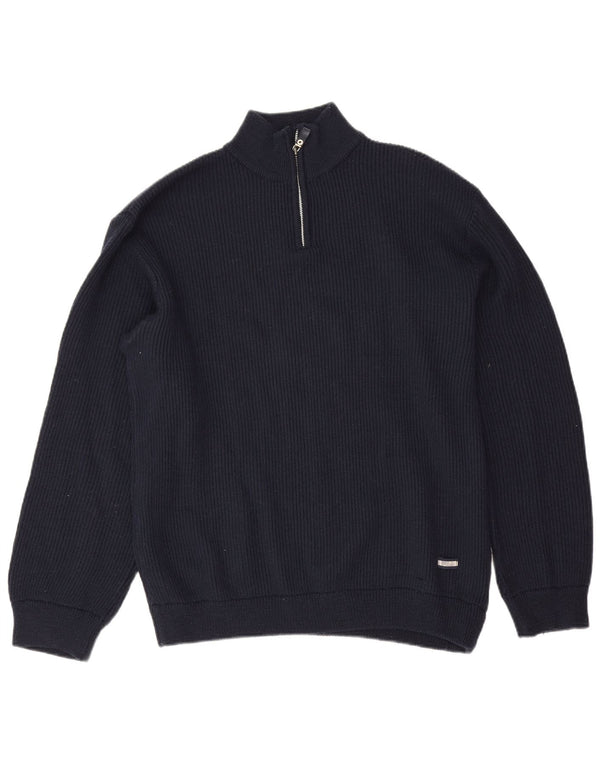 Fila Herren-Pullover mit Reißverschluss, XL, Marineblau