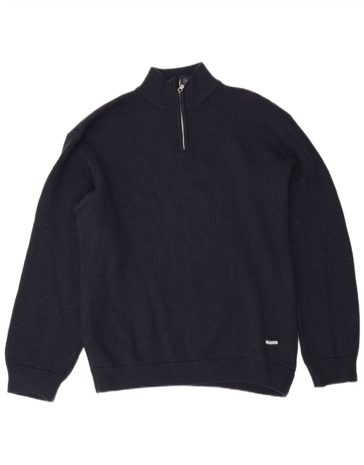 Fila Herren-Pullover mit Reißverschluss, XL, Marineblau